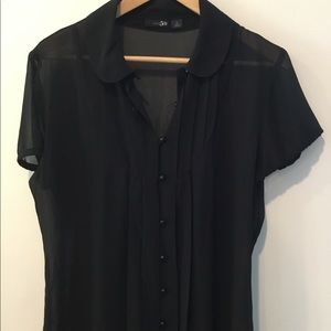 Women’s black sheer top Size L